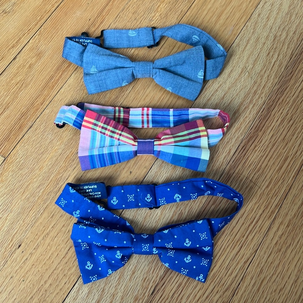 Baker by Ted Baker Nautical Blue, Gray, and Plaid Kids Bow Tie Set